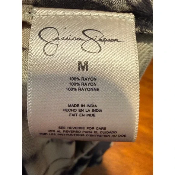 NWT Jessica Simpson Jet Black Tie Dye Maxi Dress Size Medium Joy Strapless Flowy - Picture 10 of 12